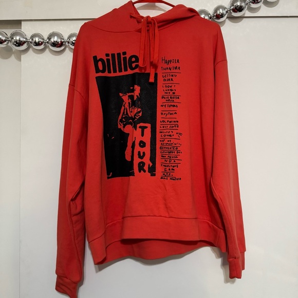 Billie Eilish Red Orange Happier Than Ever Hoodie - Picture 2 of 5
